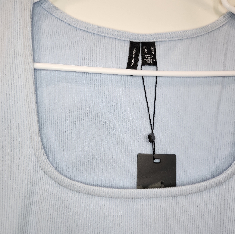 Vero Moda Ribbed Blue Dress - Picture 4 of 7